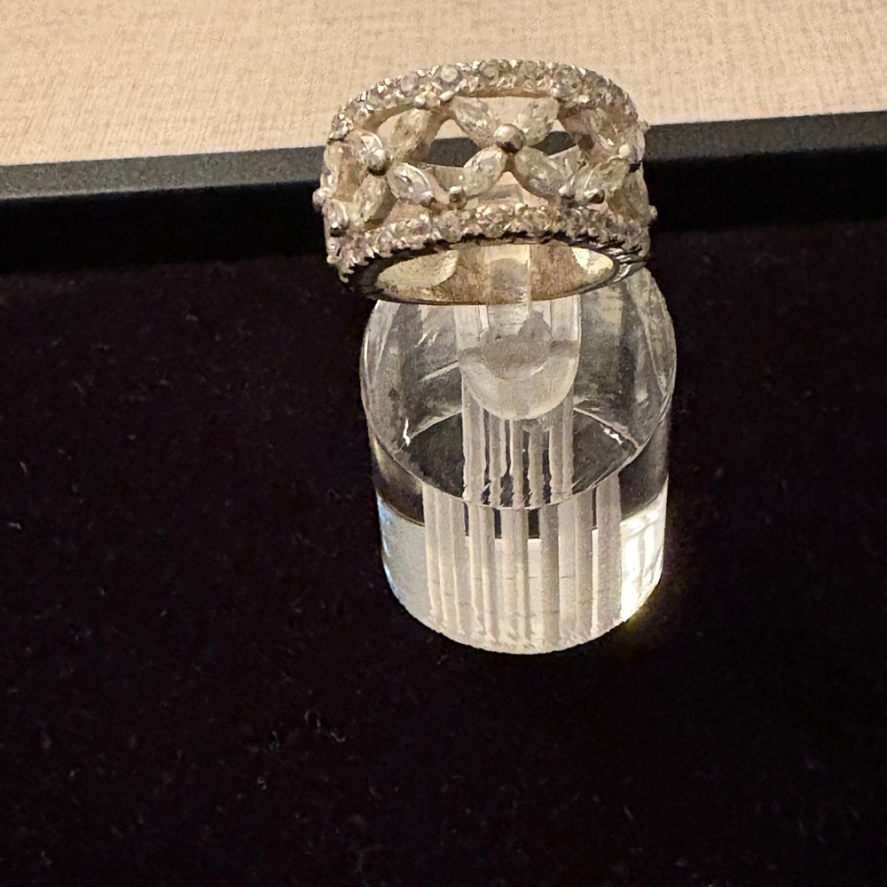 Sterling Silver Ring with Clear Gemstones